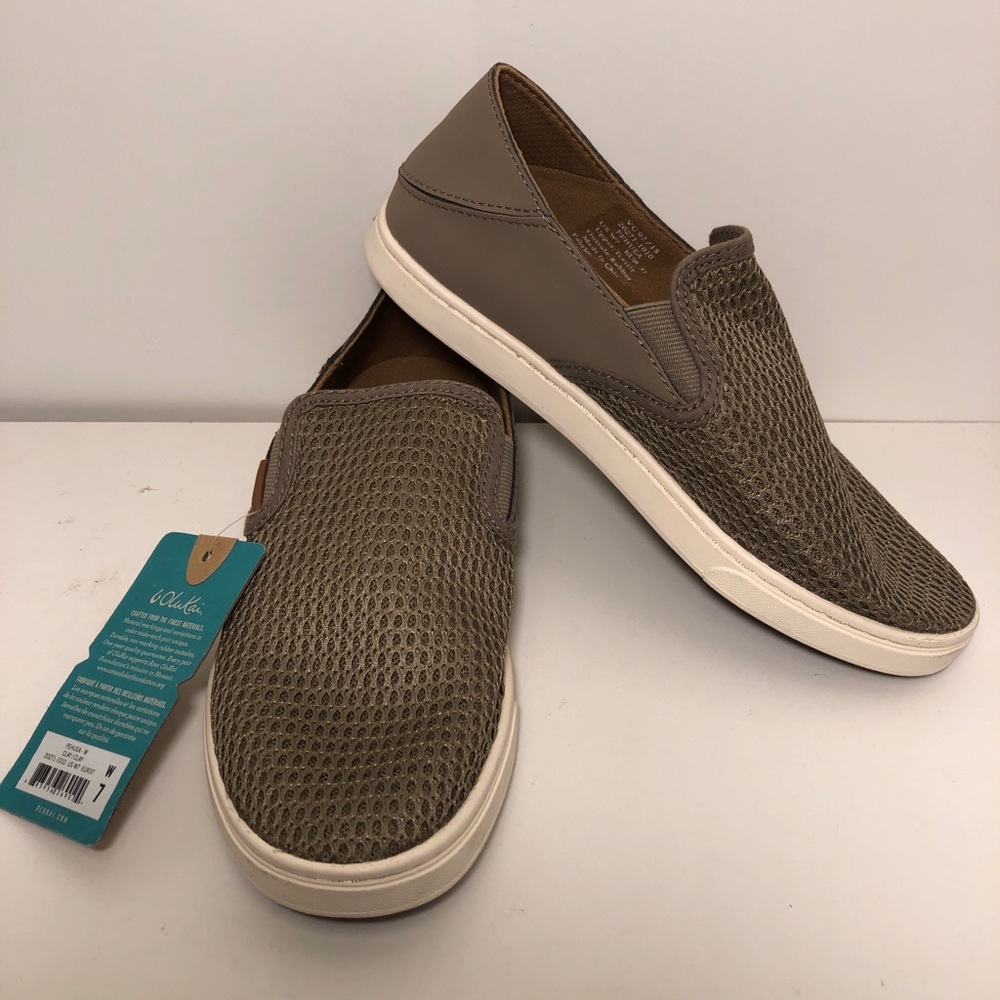 New OluKai Women's Shoes Pehuea Clay Mesh Slip On Loafers 20271-1010 Size 7